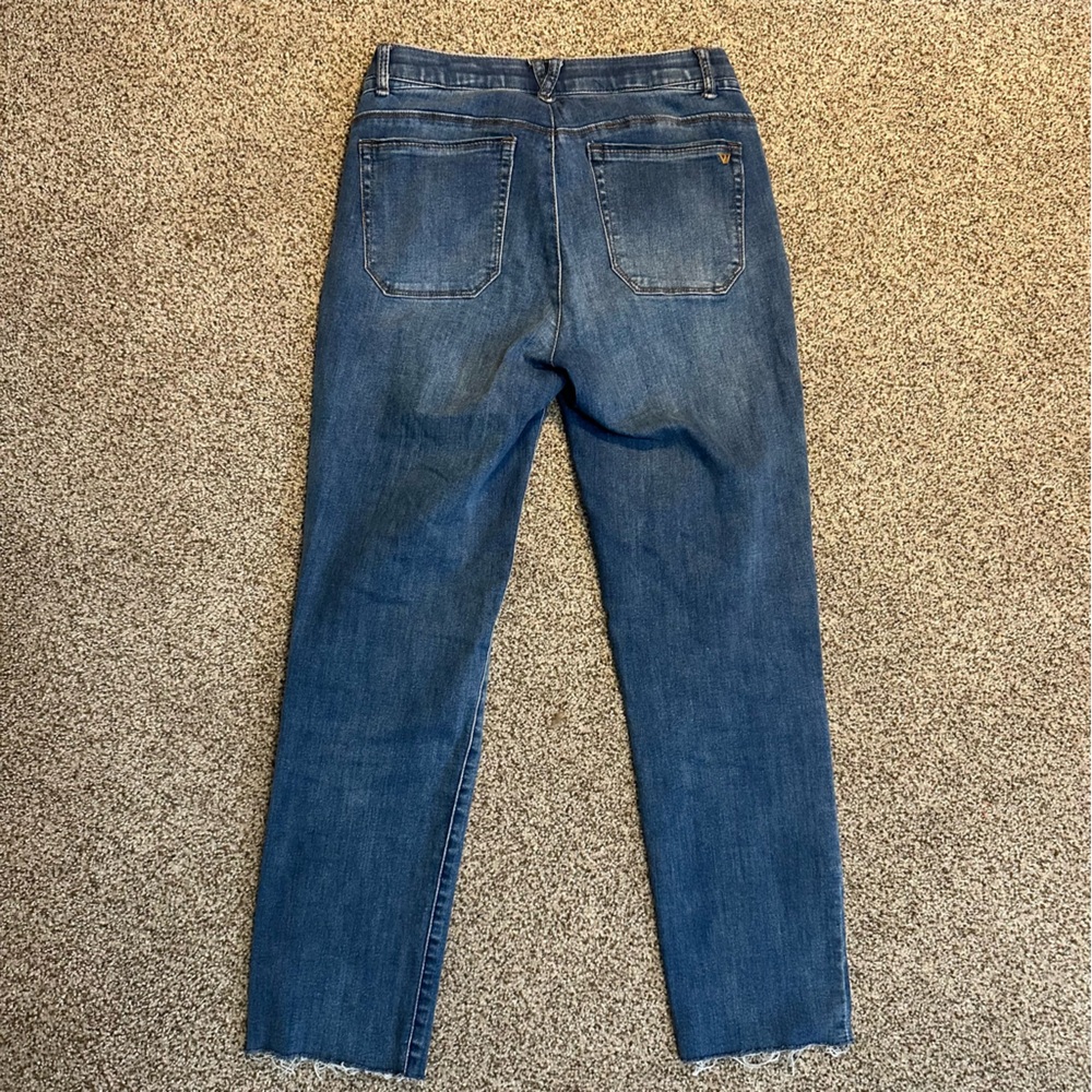 Wit & Wisdom 'Ab'Solution Raw Hem Slim Straight Jeans - Size 6 - Medium Wash - Picture 2 of 8